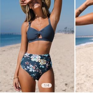 Lace-Up Bralette & Ruched High Waist Bikini
Set